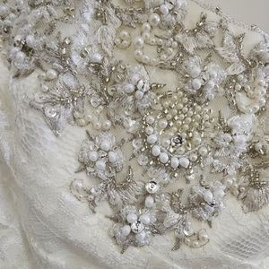 A-line lace wedding dress with side split detail